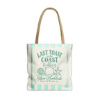 Last Toast On The Coast striped tote bag, Island Reef stripes