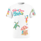Turks and Caicos Bride Doodles T-shirt, flat front