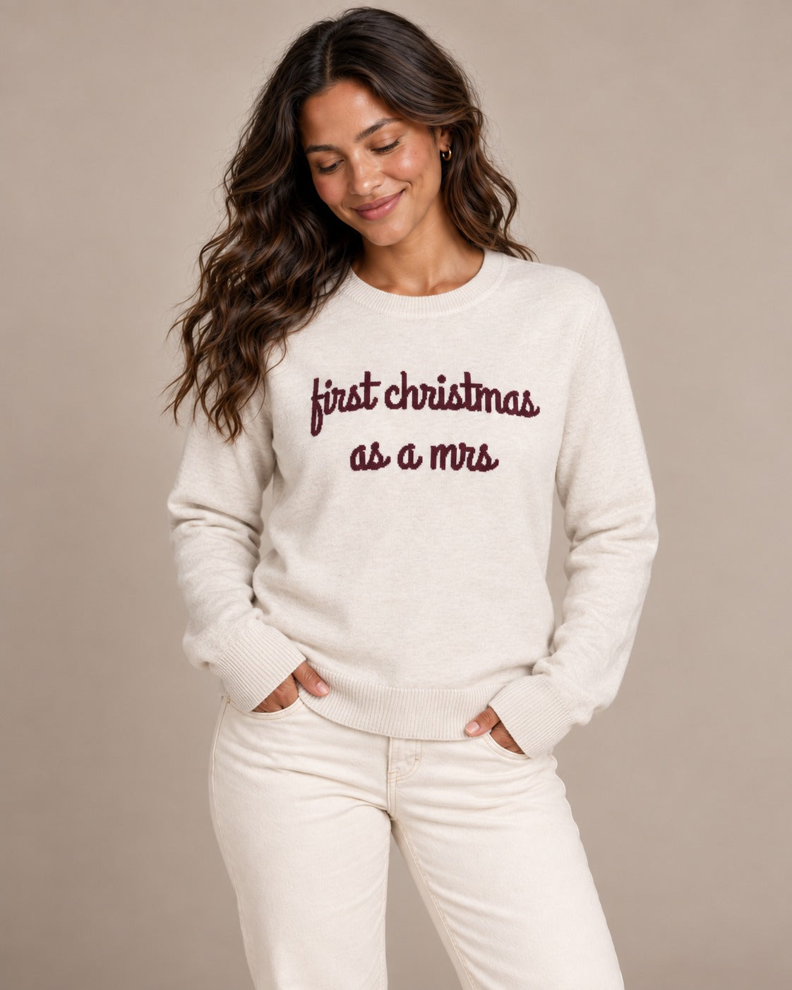First Christmas as a Mrs knitted sweater
