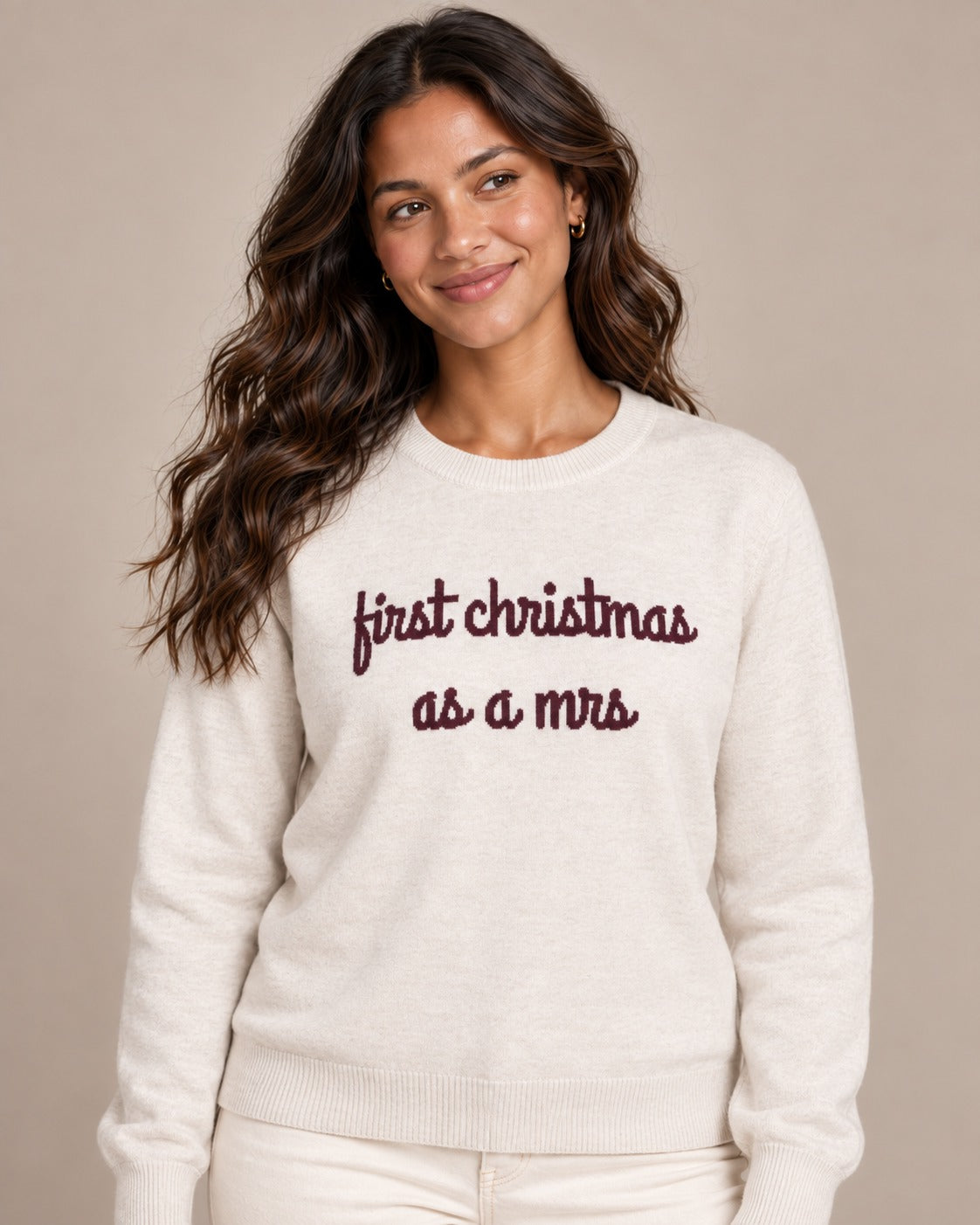 First Christmas as a Mrs knitted sweater