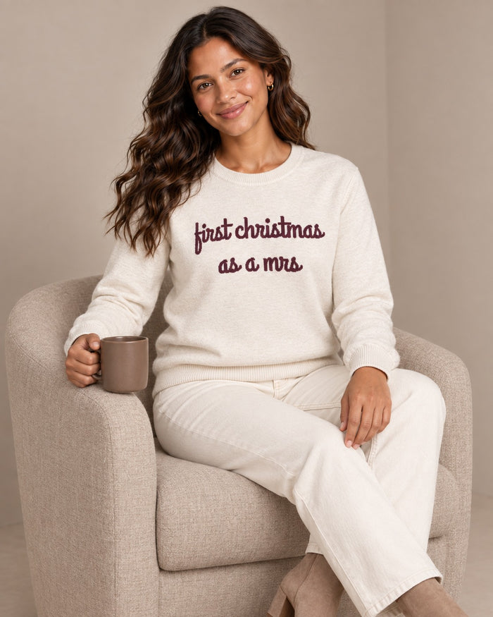 First Christmas as a Mrs knitted sweater