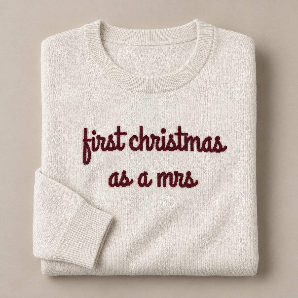 First Christmas as a Mrs knitted sweater