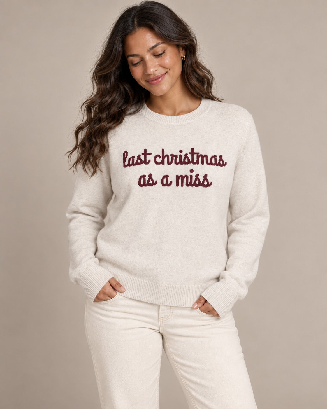 Last Christmas as a Miss knitted sweater