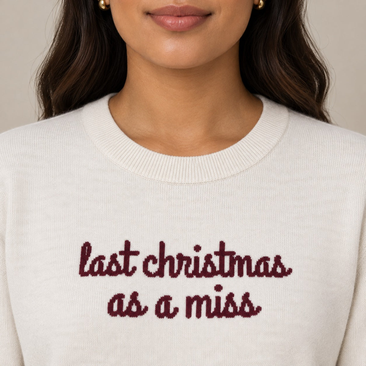 Last Christmas as a Miss knitted sweater