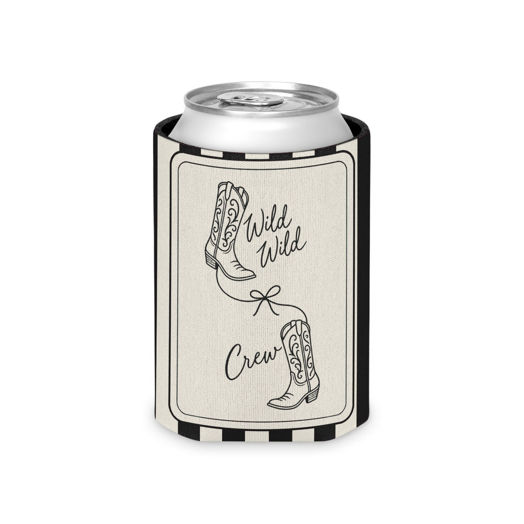 Wild Wild Wife striped can cooler, Black