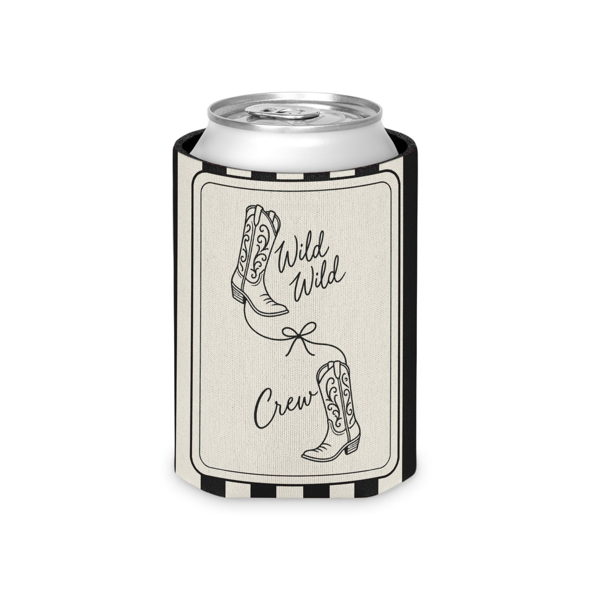 Wild Wild Wife striped can cooler, Black