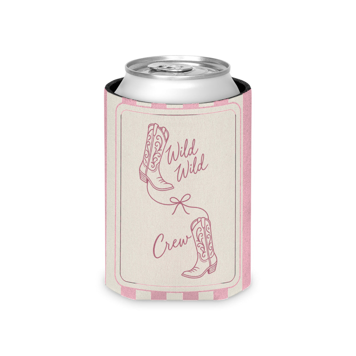 Wild Wild Wife striped can cooler, Blossom