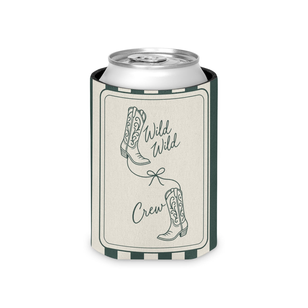 Wild Wild Wife striped can cooler, Blue Spruce