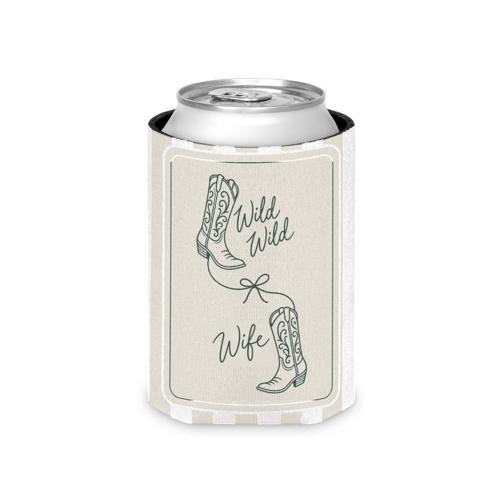 Wild Wild Wife striped can cooler, Bride