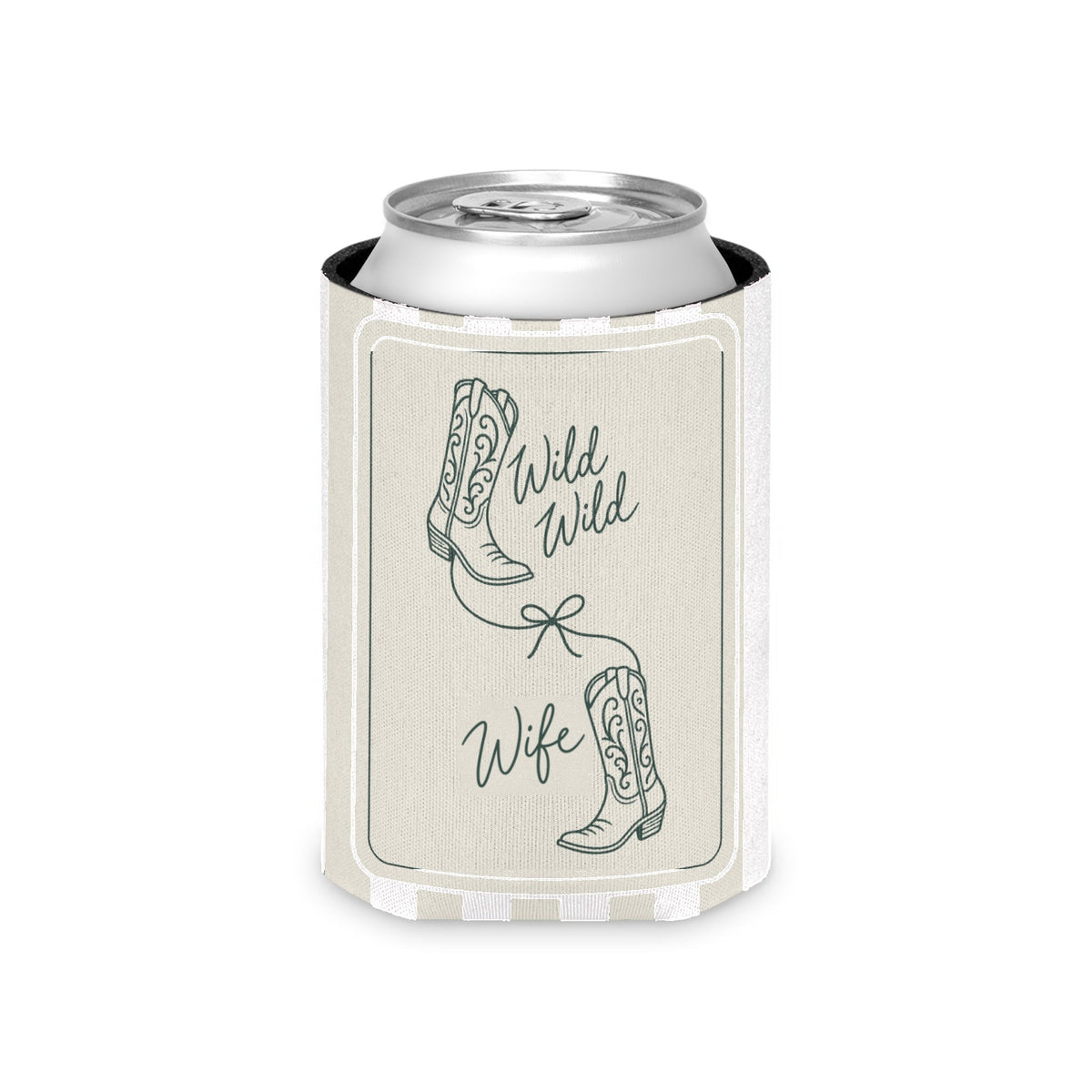 Wild Wild Wife striped can cooler, Bride