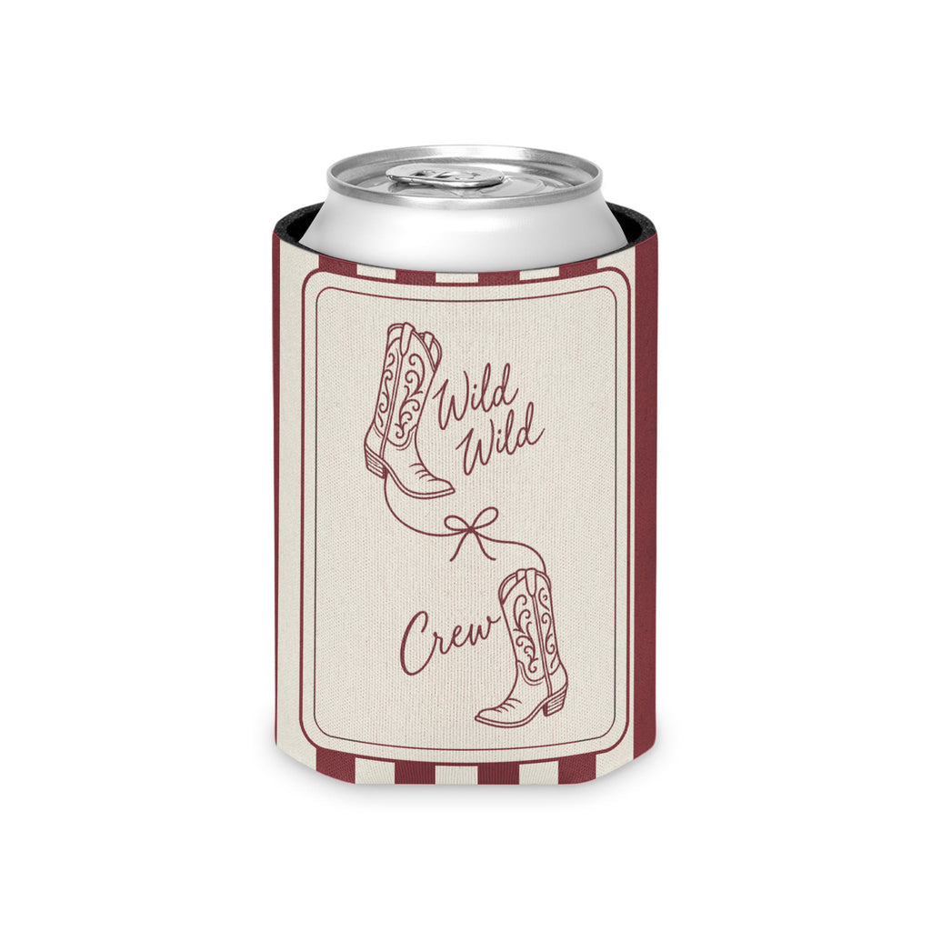 Wild Wild Wife striped can cooler, Chili