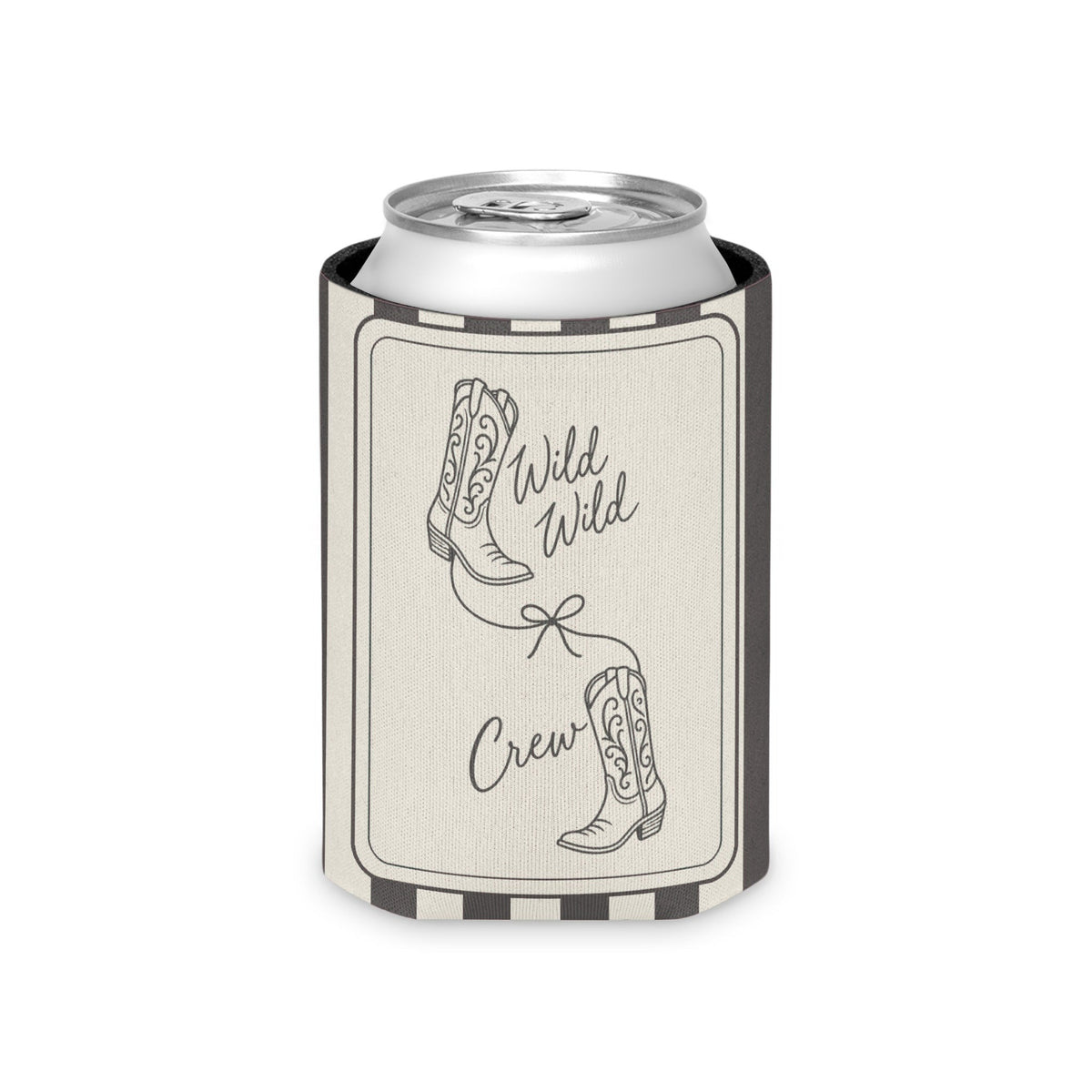 Wild Wild Wife striped can cooler, Pepper
