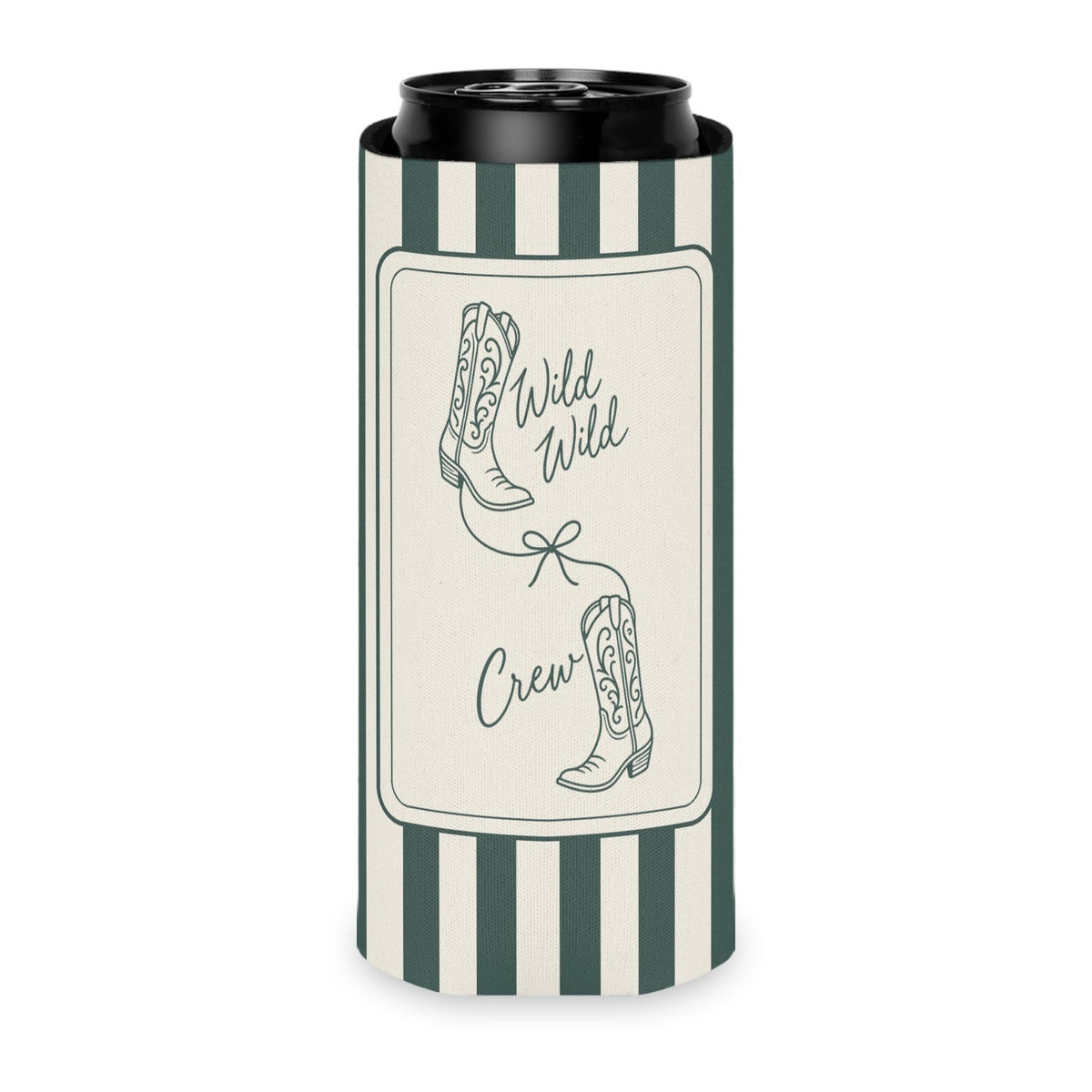 Wild Wild Wife slim can cooler for tall seltzer cans, Blue Spruce