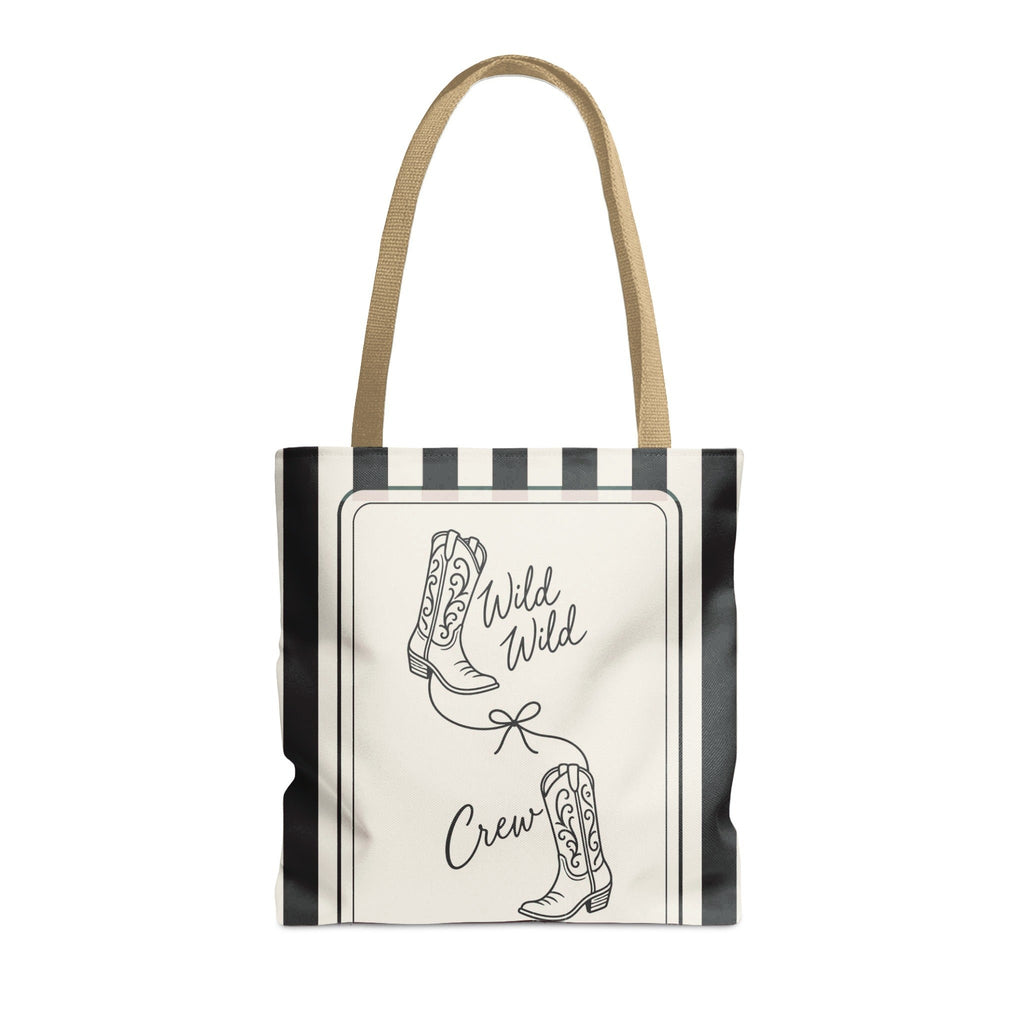 Wild Wild Wife striped tote bag, Black