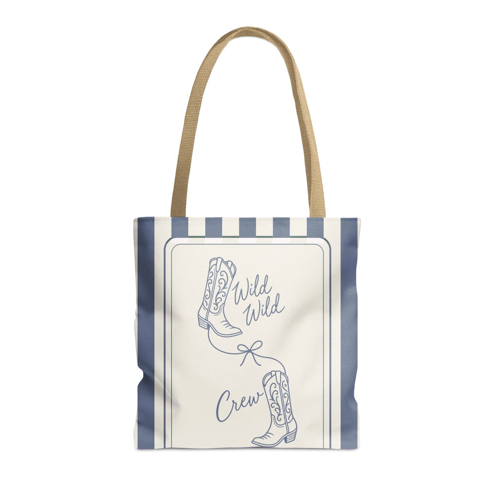 Wild Wild Wife striped tote bag, Blue Jean