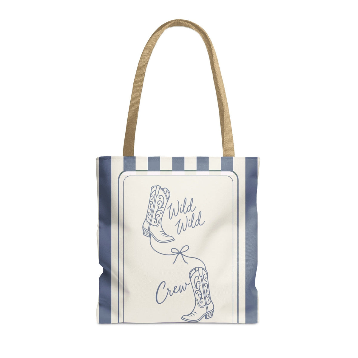 Wild Wild Wife striped tote bag, Blue Jean