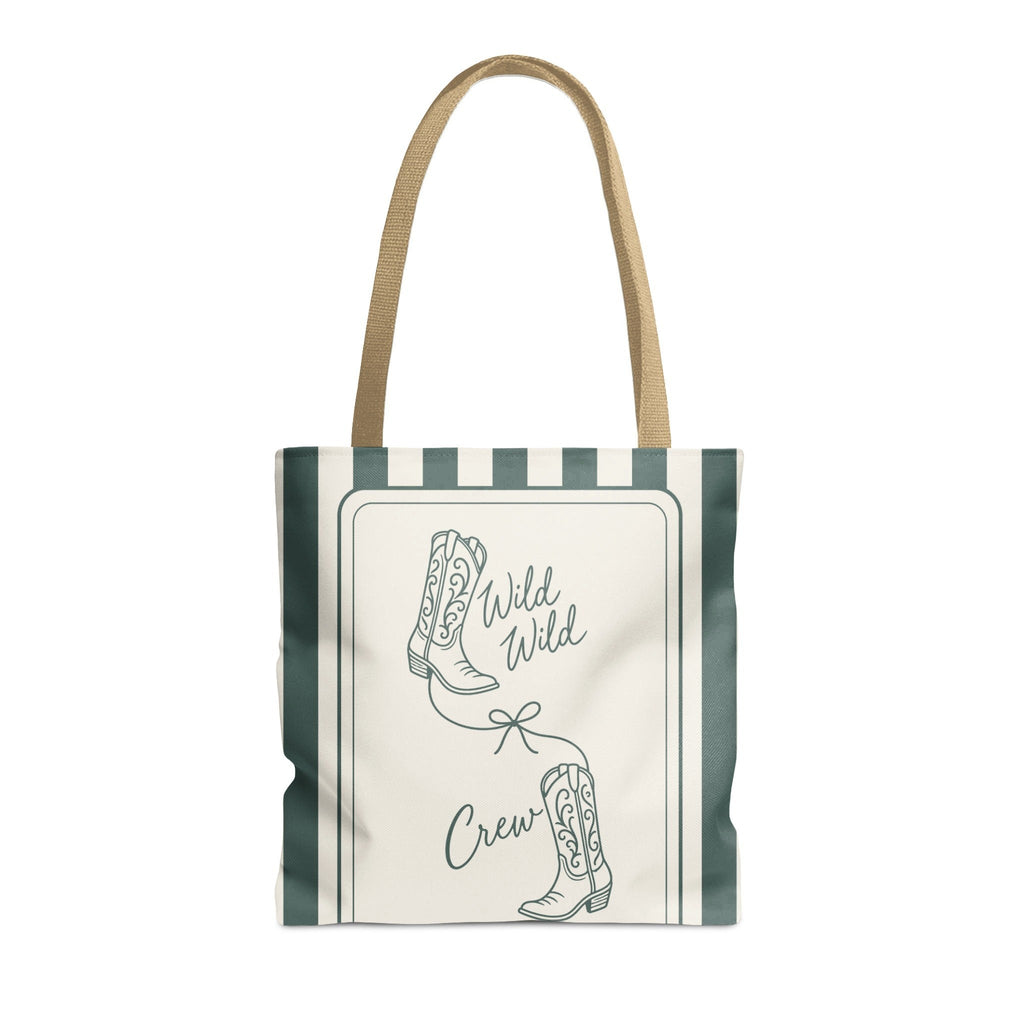 Wild Wild Wife striped tote bag, Blue Spruce