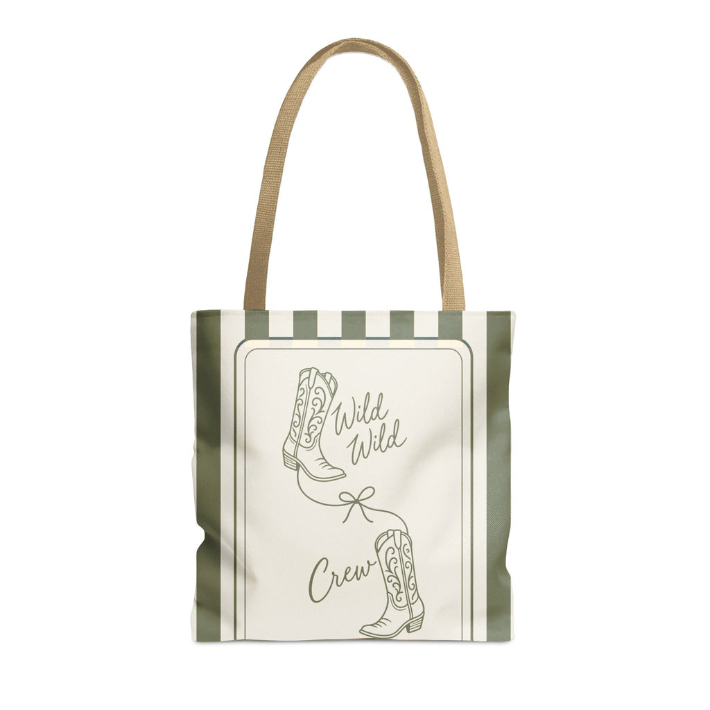 Wild Wild Wife striped tote bag, Moss