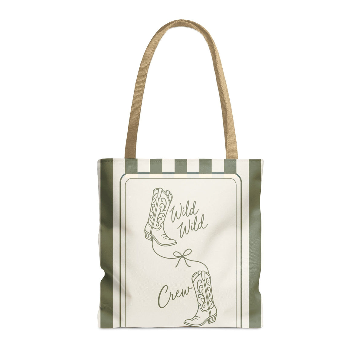 Wild Wild Wife striped tote bag, Moss